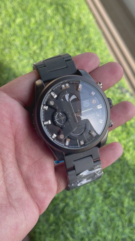 NEW TAG HEUER CARRERA CR7 BLACK STEEL BELT