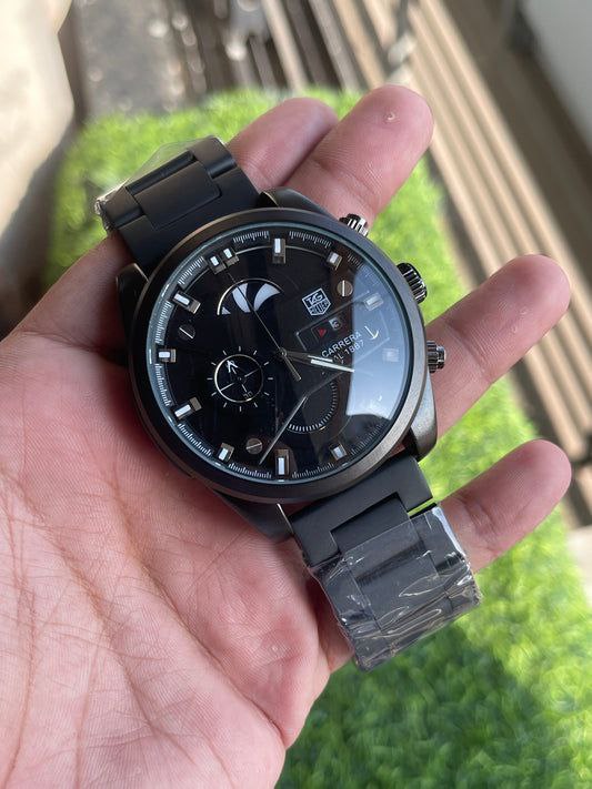 NEW TAG HEUER CARRERA CR7 BLACK STEEL BELT