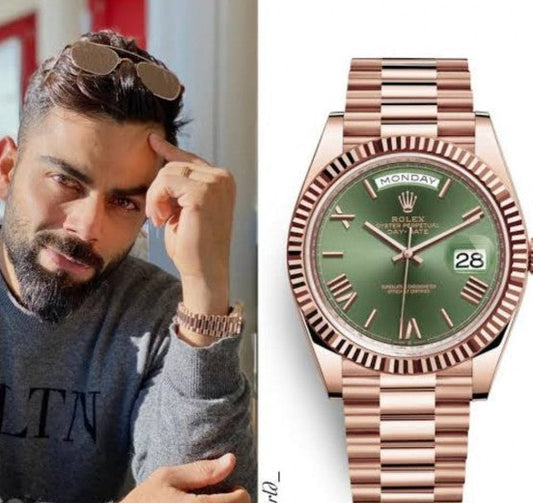 ROLEXX DAYDATE COPPER AND GREEN JAPAN QUALITY VIRAT KOHLI EDITION
