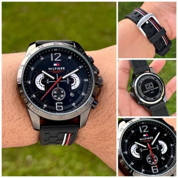 TOMMY HILFIGER DECKER SILICON BELT FULL BLACK