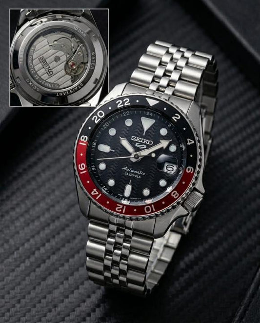 Seiko 5 Sports GMT Movement Like Automatic Black Red