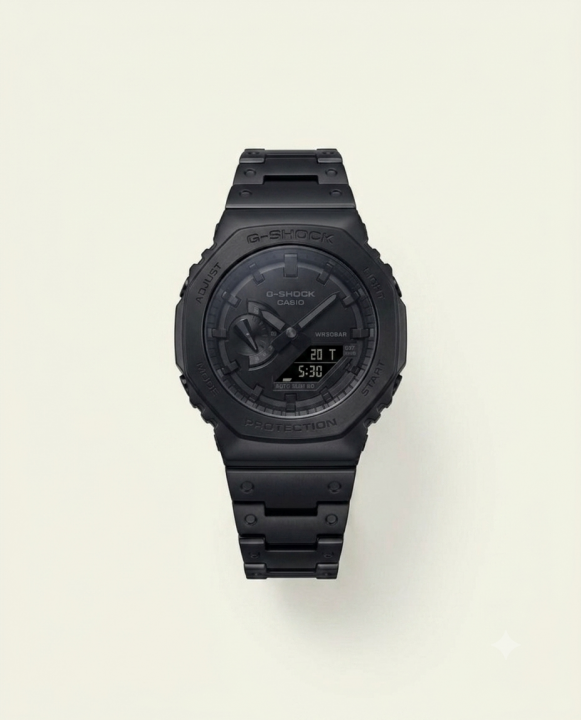 G-SHOCK GM-2100D FULL BLACK COLOUR STAINLESS STEEL