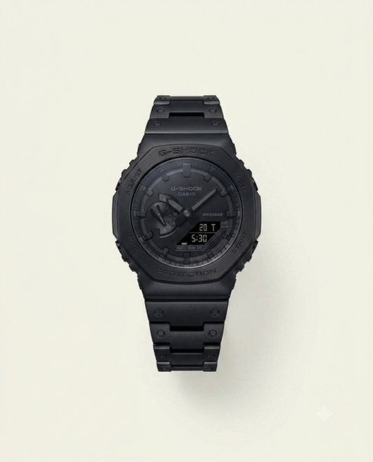G-SHOCK GM-2100D FULL BLACK COLOUR STAINLESS STEEL