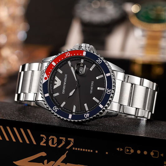 Emporioo Armani Classic 100M Silver-Black